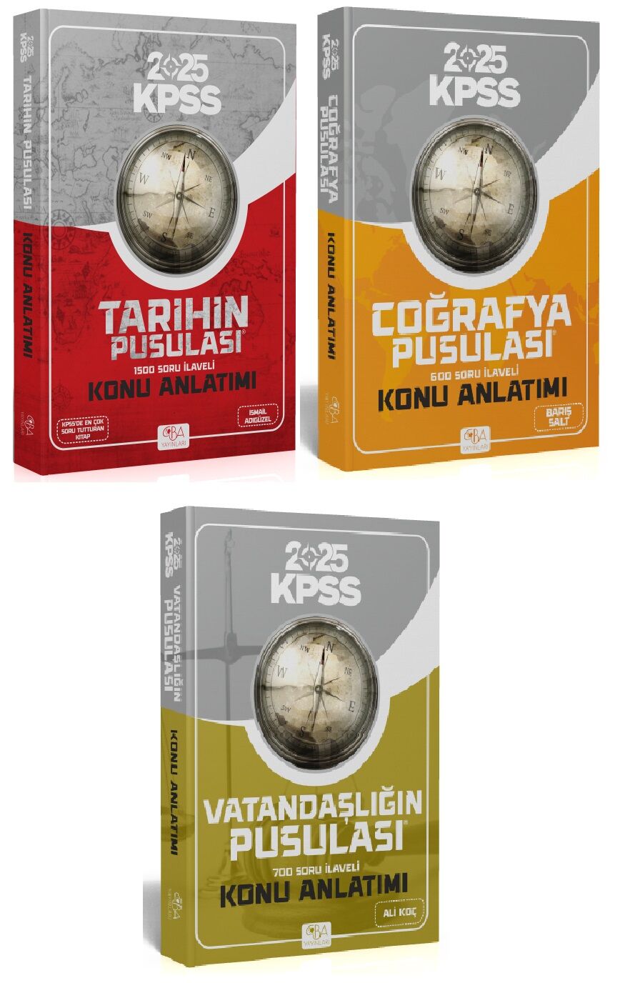 SÜPER FİYAT - CBA Yayınları 2025 KPSS Tarih+Coğrafya+Vatandaşlık Pusulası Konu 3 lü Set - İsmail Adıgüzel CBA Yayınları
