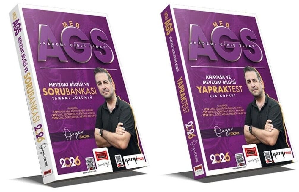 Yargı 2026 MEB-AGS Anayasa ve Mevzuat Bilgisi Soru Bankası + Yaprak Test 2 li Set - Özgür Özkınık Yargı Yayınları