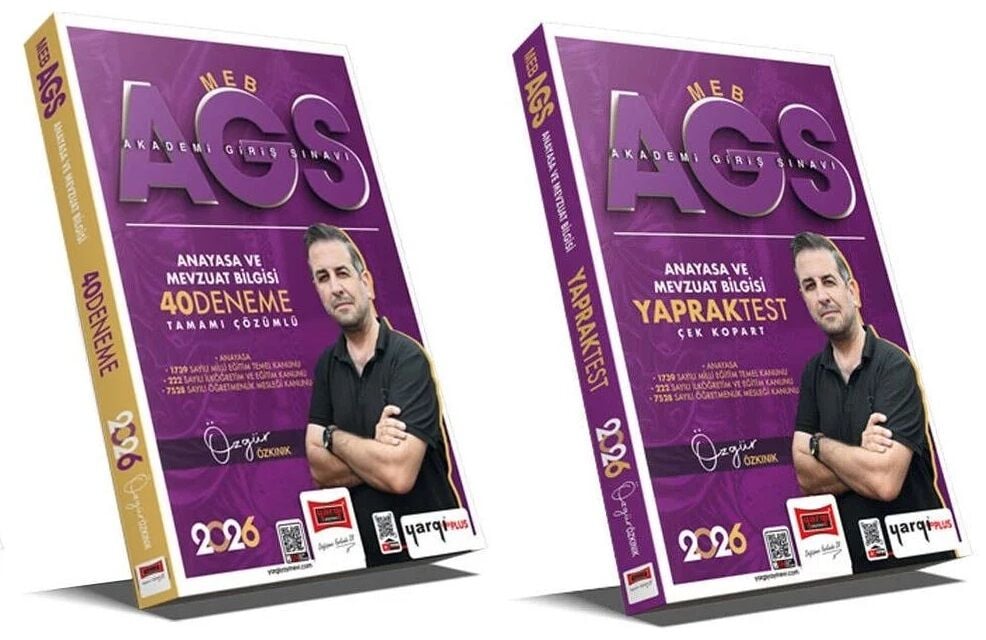 Yargı 2026 MEB-AGS Anayasa ve Mevzuat Bilgisi 40 Deneme + Yaprak Test 2 li Set - Özgür Özkınık Yargı Yayınları