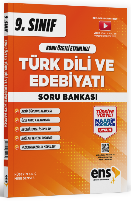 ENS Yayınları 9. Sınıf Türk Dili ve Edebiyatı Konu Özetli Maarif Modeli Soru Bankası ENS Yayınları
