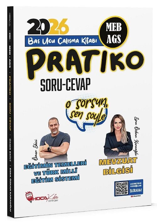 Hoca Kafası 2026 MEB-AGS Eğitimin Temelleri ve Türk Millî Eğitim Sistemi, Mevzuat Bilgisi Pratiko Soru Cevap Çalışma Kitabı - Ömer Ekici, Esra Özkan Karaoğlu Hoca Kafası Yayınları