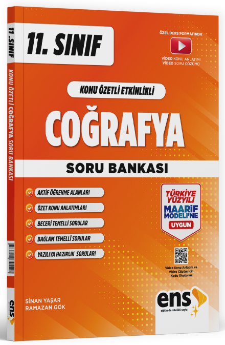 ENS Yayınları 11. Sınıf Coğrafya Konu Özetli Maarif Modeli Soru Bankası ENS Yayınları