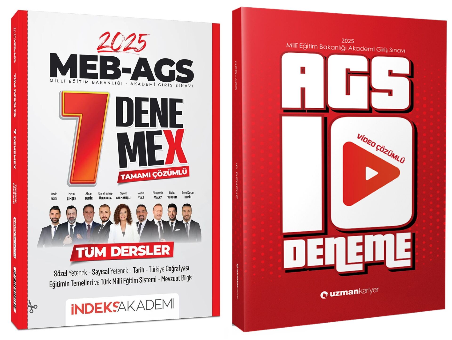 İndeks + Uzman Kariyer MEB-AGS 10+7 Deneme 2 li Set İndeks Akademi + Uzman Kariyer Yayıncılık