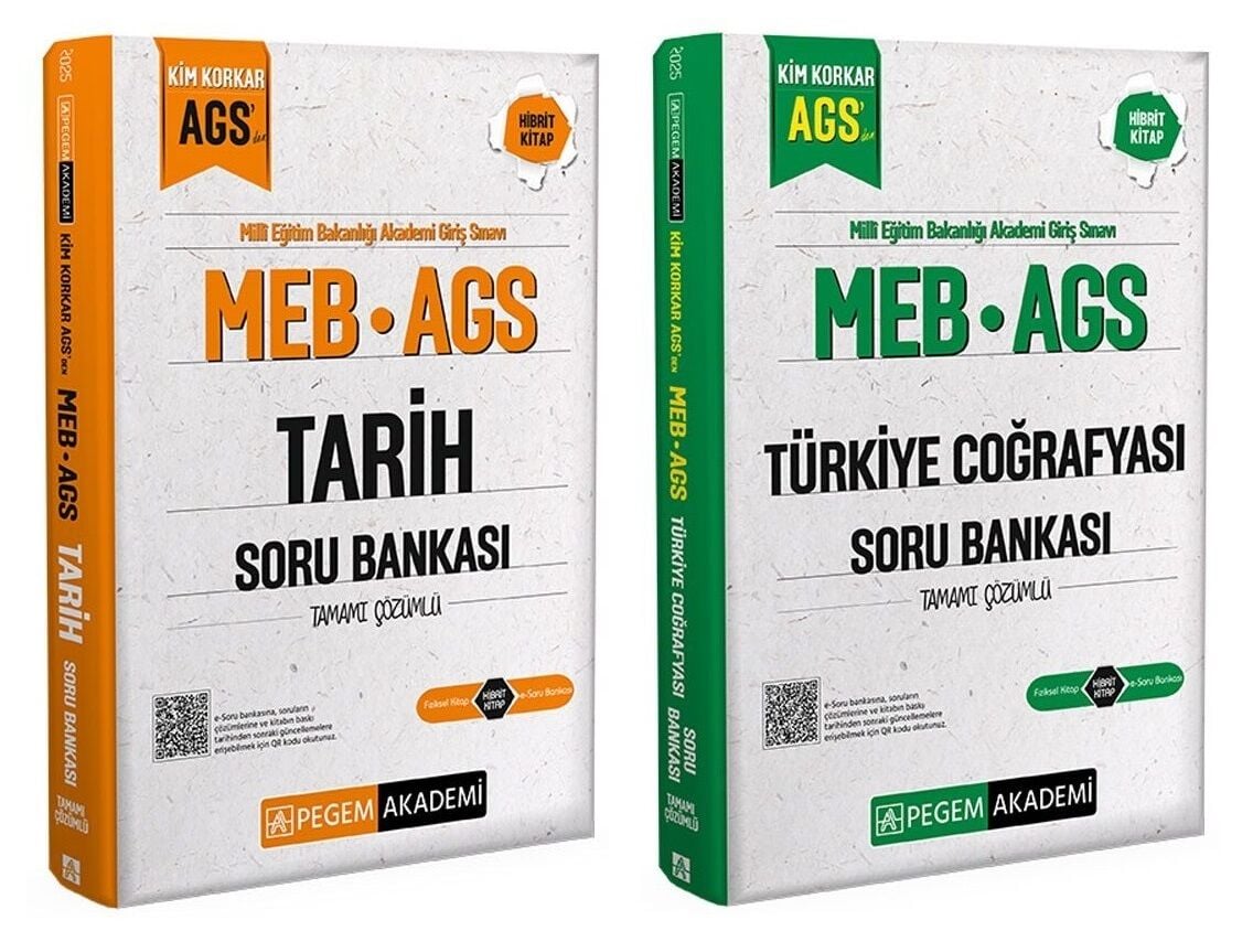 Pegem 2025 MEB-AGS Tarih + Türkiye Coğrafyası Soru Bankası 2 li Set Pegem Akademi Yayınları