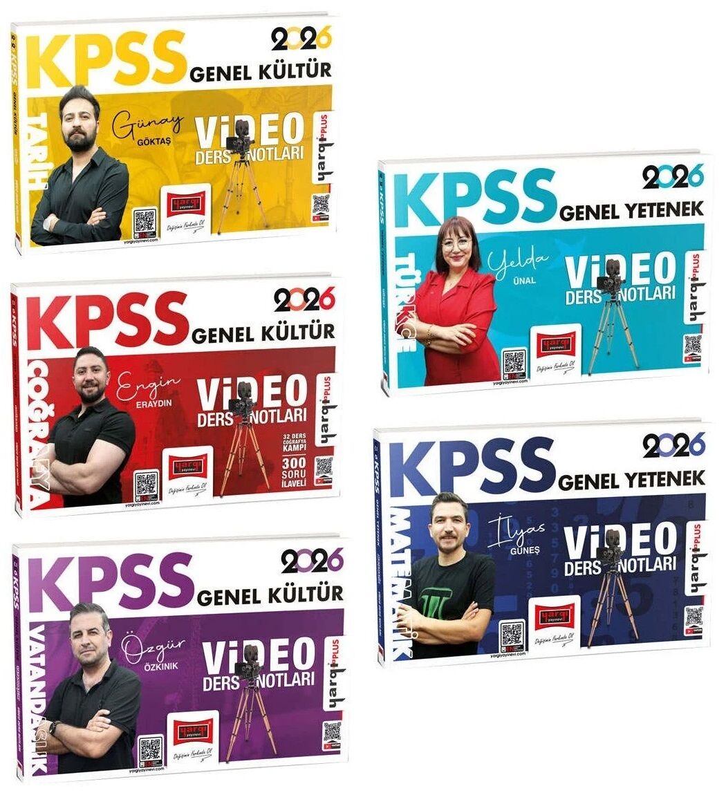 Yargı 2026 KPSS Genel Yetenek Genel Kültür Video Ders Notları 5 li Set Yargı Yayınları