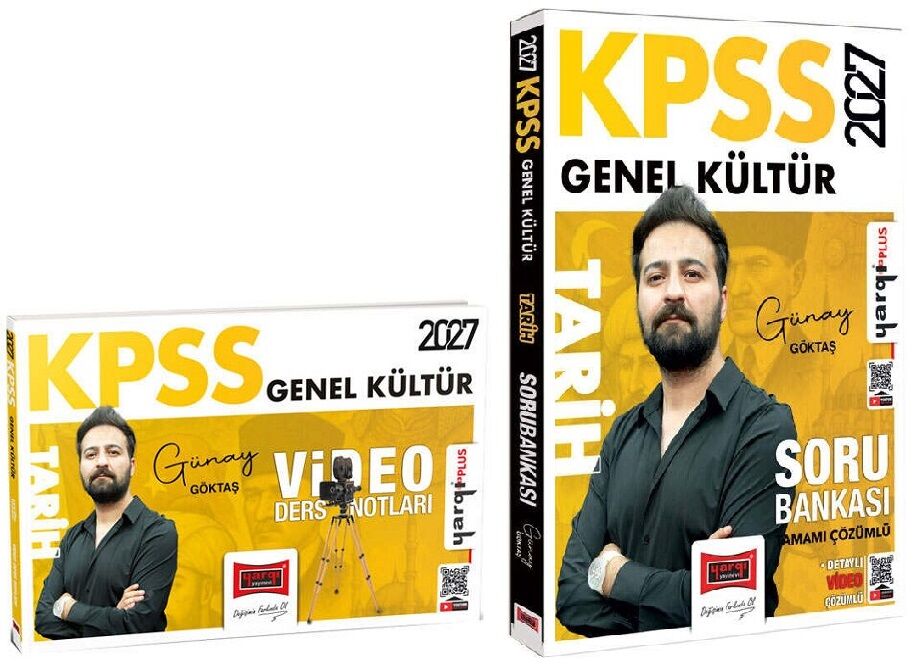 Yargı 2027 KPSS Tarih Video Ders Notları + Soru Bankası 2 li Set - Günay Göktaş Yargı Yayınları