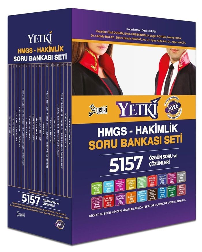 Yetki 2026 HMGS-Hakimlik Soru Bankası Seti Çözümlü Yetki Yayıncılık
