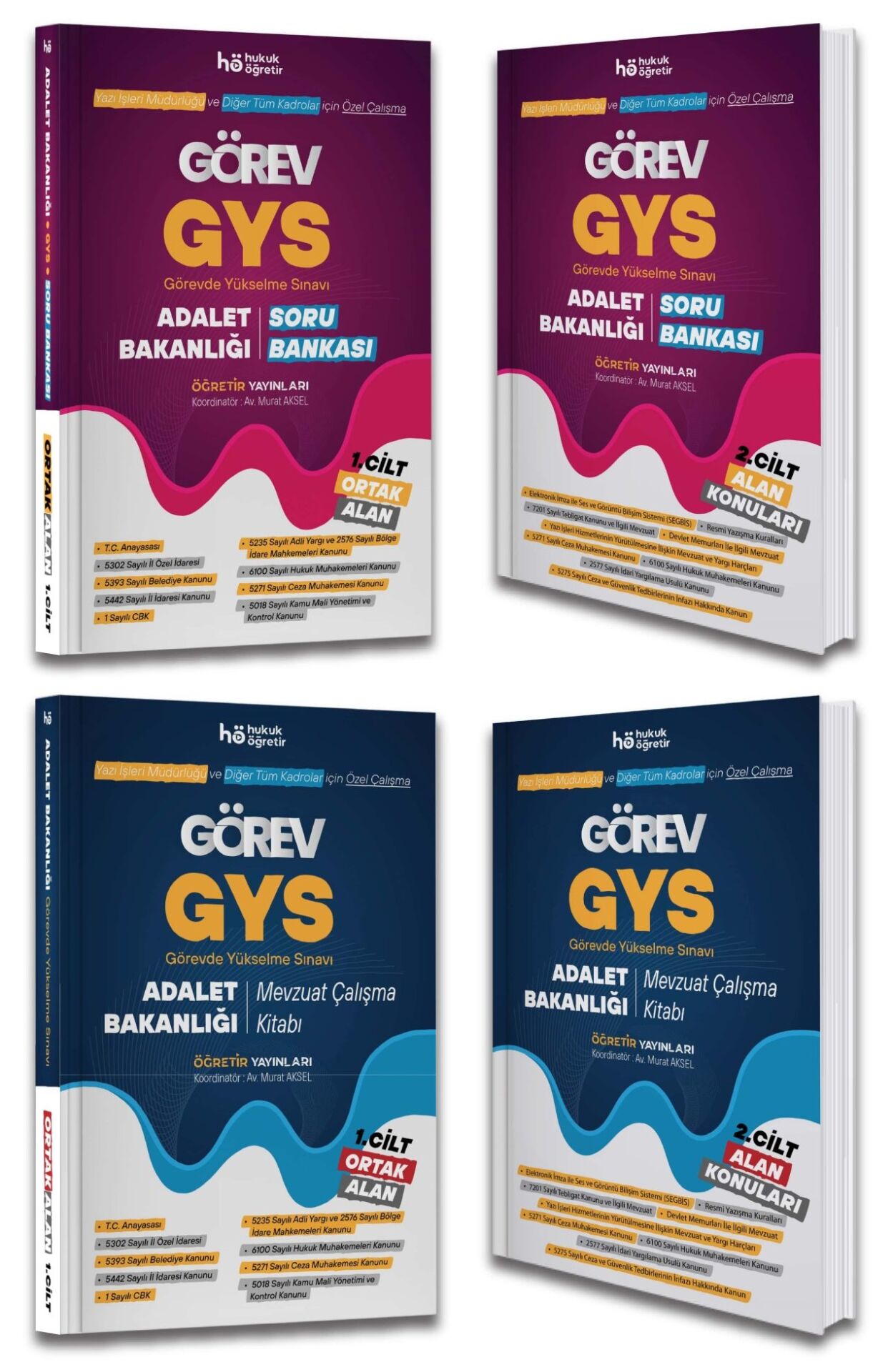 Öğretir GYS Adalet Bakanlığı Görev Ortak Alan Mevzuat Çalışma Kitabı + Soru Bankası 2 li Set Görevde Yükselme Öğretir Yayınları