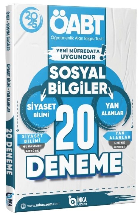 İnka Uzem 2025 ÖABT MEB-AGS Sosyal Bilgiler Öğretmenliği Siyaset Bilimi, Yan Dallar 20 Deneme Çözümlü İnka Uzem