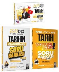 SÜPER FİYAT - İndeks Akademi 2025 KPSS Tarih Akademisi Video Ders Notları + Soru Bankası 3 lü Set - Aydın Yüce İndeks Akademi Yayıncılık