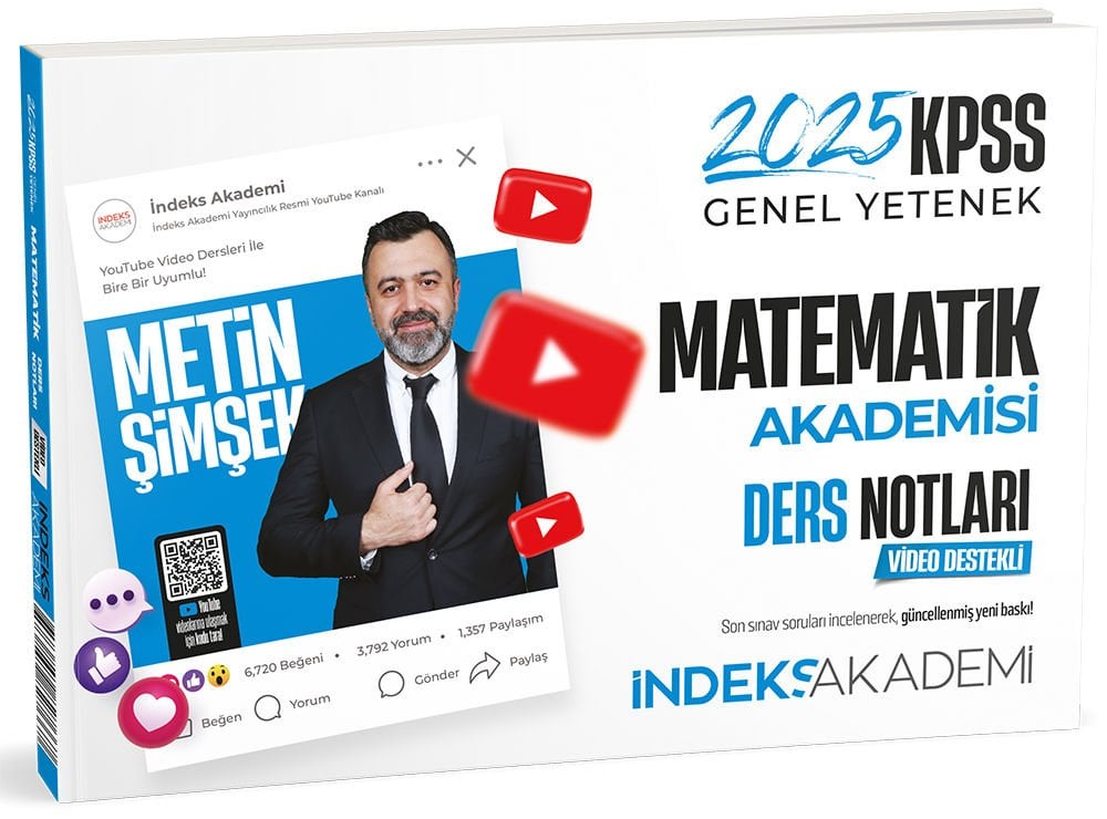 SÜPER FİYAT - İndeks Akademi 2025 KPSS Matematik Akademisi Video Ders Notları - Metin Şimşek İndeks Akademi Yayıncılık