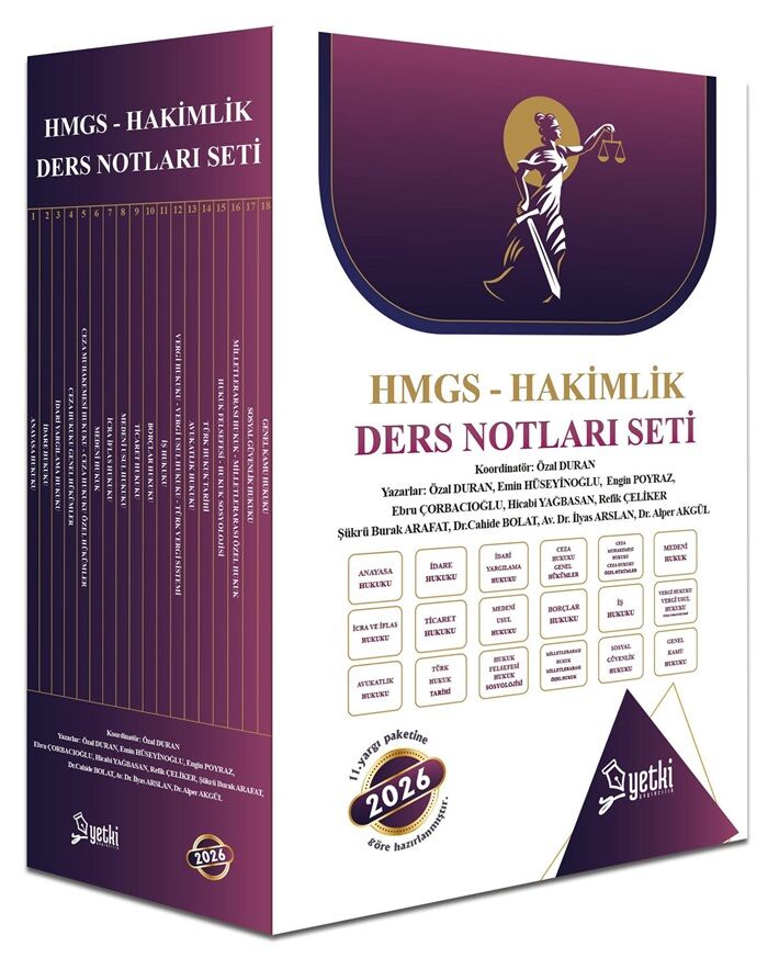 Yetki 2026 HMGS-Hakimlik ÇSA Ders Notları Seti Yetki Yayıncılık