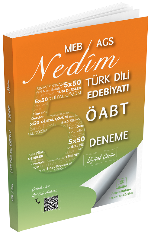 Adem Hakan ÖABT MEB-AGS Türk Dili ve Edebiyatı Öğretmenliği Nedim 5 Deneme Çözümlü Adem Hakan UZEM