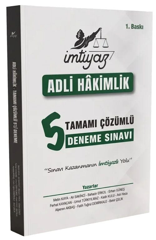 İmtiyaz Adli Hakimlik 5 Deneme Çözümlü İmtiyaz Yayıncılık