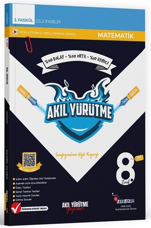 Akıl Yürütme 8. Sınıf Matematik Üslü İfadeler 2. Fasikül Akıl Yürütme Yayınları
