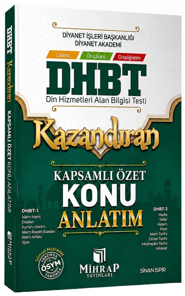 Mihrap DHBT 1-2 Kazandıran Konu Anlatımı - Sinan İspir Mihrap Yayınları