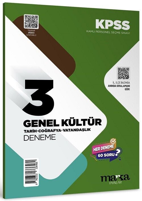 Marka 2026 KPSS Genel Kültür Tarih-Coğrafya-Vatandaşlık 3 Deneme Çözümlü Marka Yayınları