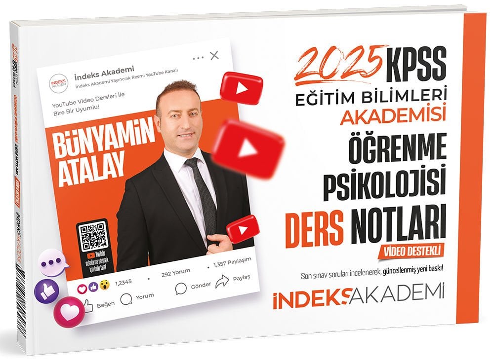 SÜPER FİYAT - İndeks Akademi 2025 KPSS MEB-AGS Eğitim Bilimleri Akademisi Öğrenme Psikolojisi Video Ders Notları - Bünyamin Atalay İndeks Akademi Yayıncılık