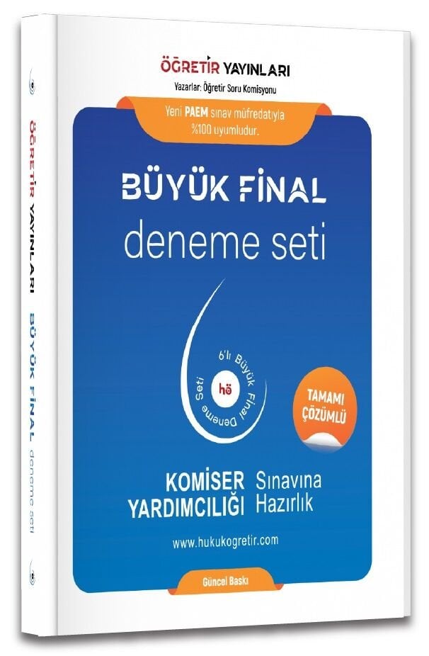 Öğretir TALTİF PAEM Komiser Yardımcılığı Büyük Final 6 Deneme Çözümlü Öğretir Yayınları