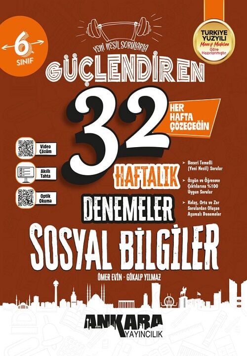 Ankara Yayıncılık 6. Sınıf Sosyal Bilgiler Güçlendiren Maarif Modeli 32 Haftalık Kazanım Denemeleri Ankara Yayıncılık