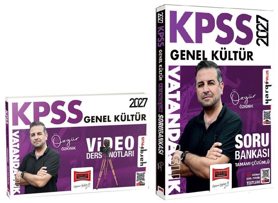 Yargı 2027 KPSS Vatandaşlık Video Ders Notları + Soru Bankası 2 li Set - Özgür Özkınık Yargı Yayınları
