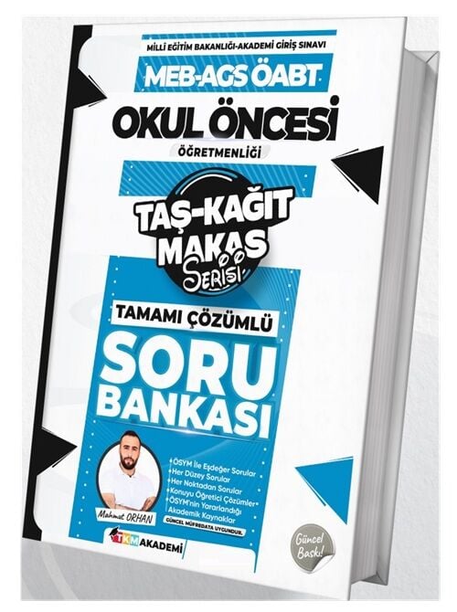 TKM Akademi 2025 ÖABT MEB-AGS Okul Öncesi Öğretmenliği Soru Bankası Çözümlü - Mahmut Orhan TKM Akademi
