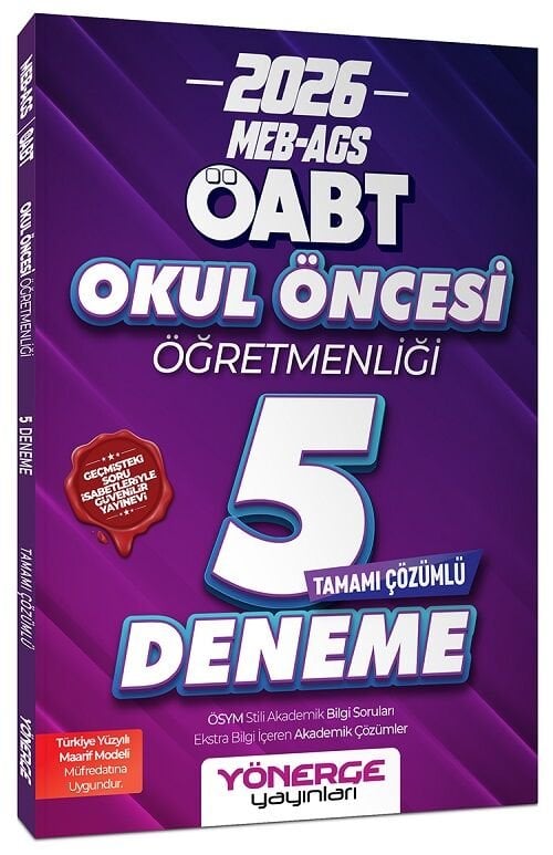 Yönerge 2026 ÖABT MEB-AGS Okul Öncesi Öğretmenliği 5 Deneme Çözümlü Yönerge Yayınları