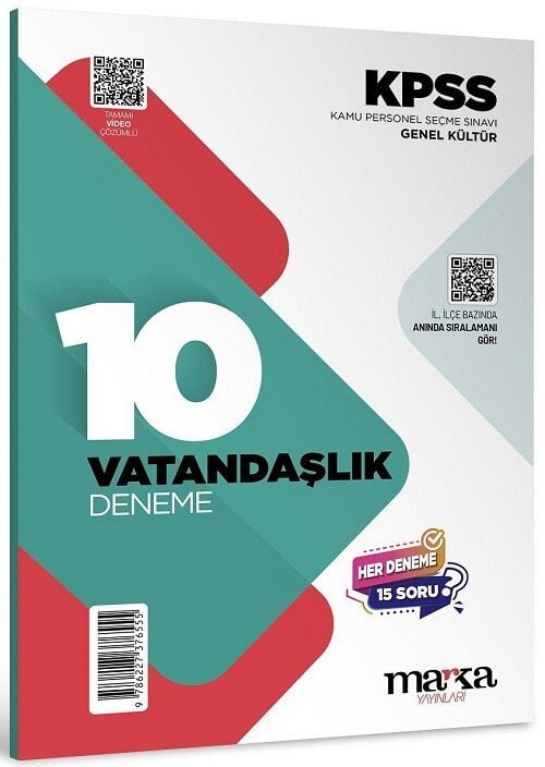 Marka 2026 KPSS Vatandaşlık 10 Deneme Çözümlü Marka Yayınları