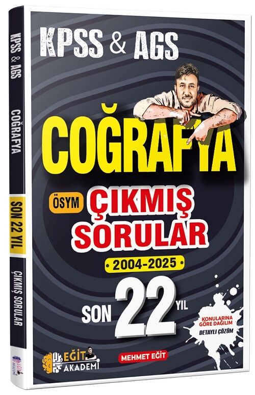 SÜPER FİYAT - Eğit Akademi 2026 KPSS MEB-AGS Coğrafya Çıkmış Sorular Son 22 Yıl Çözümlü - Mehmet Eğit Eğit Akademi