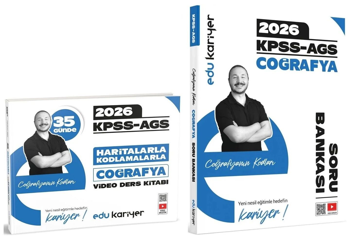 EDU Kariyer 2026 KPSS MEB-AGS 35 Günde Haritalarla Kodlamalarla Coğrafyanın Kodları Video Ders Notları Kitabı + Soru Bankası 2 li Set - Yunus Turan EDU Kariyer