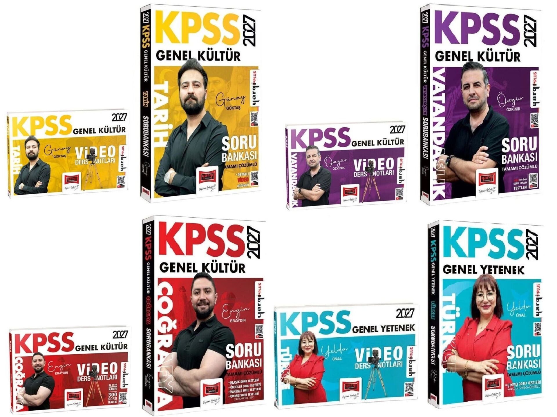 Yargı 2027 KPSS Tarih + Coğrafya + Vatandaşlık + Türkçe Video Ders Notları + Soru Bankası 8 li Set Yargı Yayınları