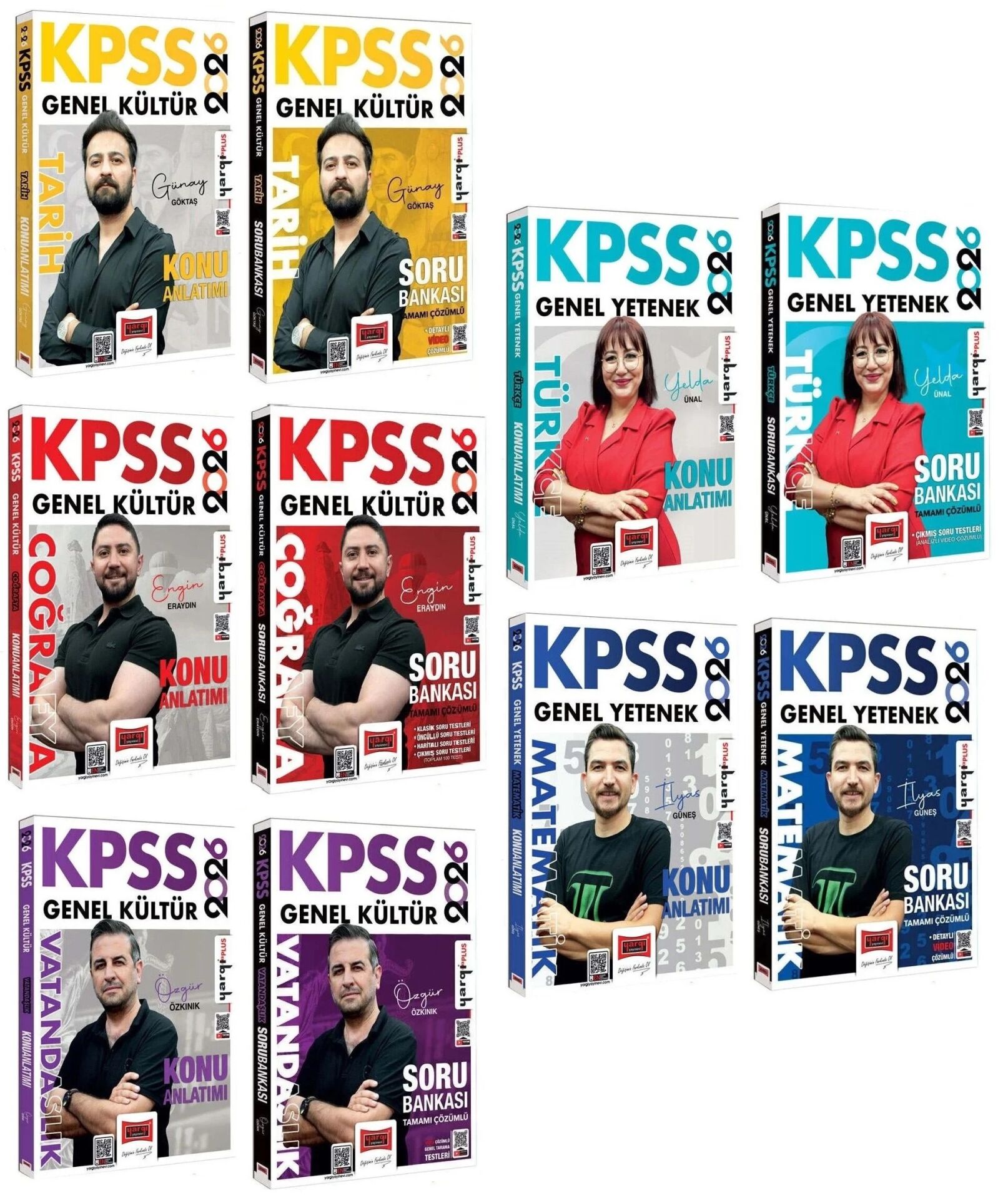 Yargı 2026 KPSS Genel Yetenek Genel Kültür Konu Anlatımı + Soru Bankası 10 lu Set Yargı Yayınları