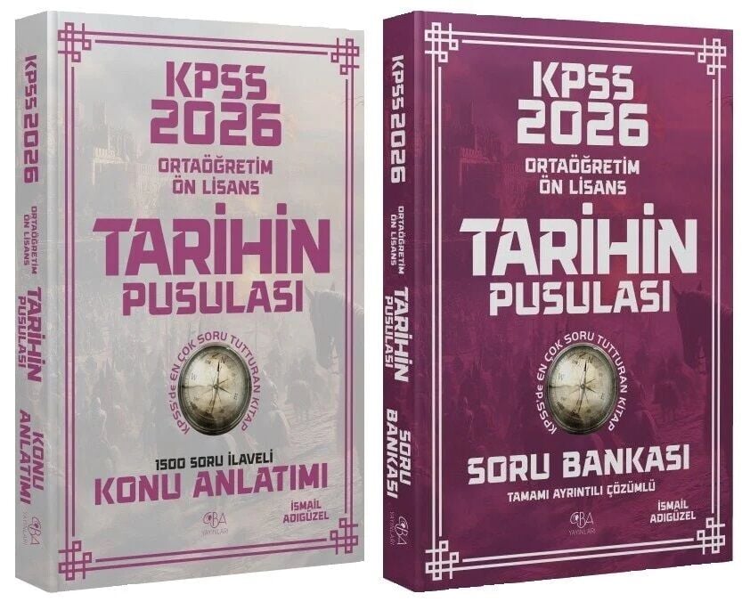 CBA Yayınları 2026 KPSS Lise Ortaöğretim Ön Lisans Tarihin Pusulası Konu + Soru Bankası 2 li Set - İsmail Adıgüzel CBA Yayınları