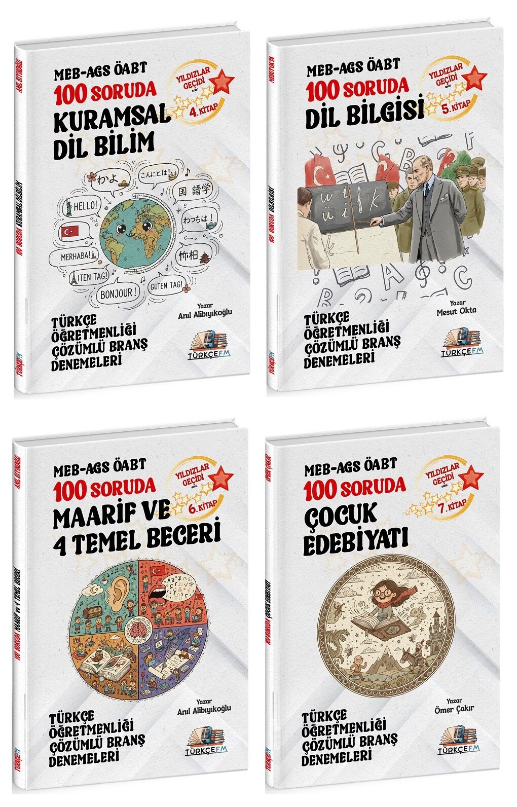 Türkçe FM ÖABT MEB-AGS Türkçe Öğretmenliği 400 Soruda Deneme Yıldızlar Geçidi 4 lü Set Türkçe FM Yayınları