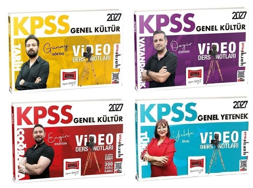 Yargı 2027 KPSS Tarih + Coğrafya + Vatandaşlık + Türkçe Video Ders Notları 4 lü Set Yargı Yayınları