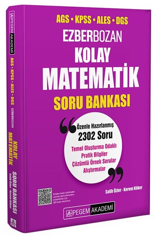 Pegem KPSS MEB-AGS ALES DGS Kolay Matematik Ezberbozan Soru Bankası Çözümlü Pegem Akademi Yayınları