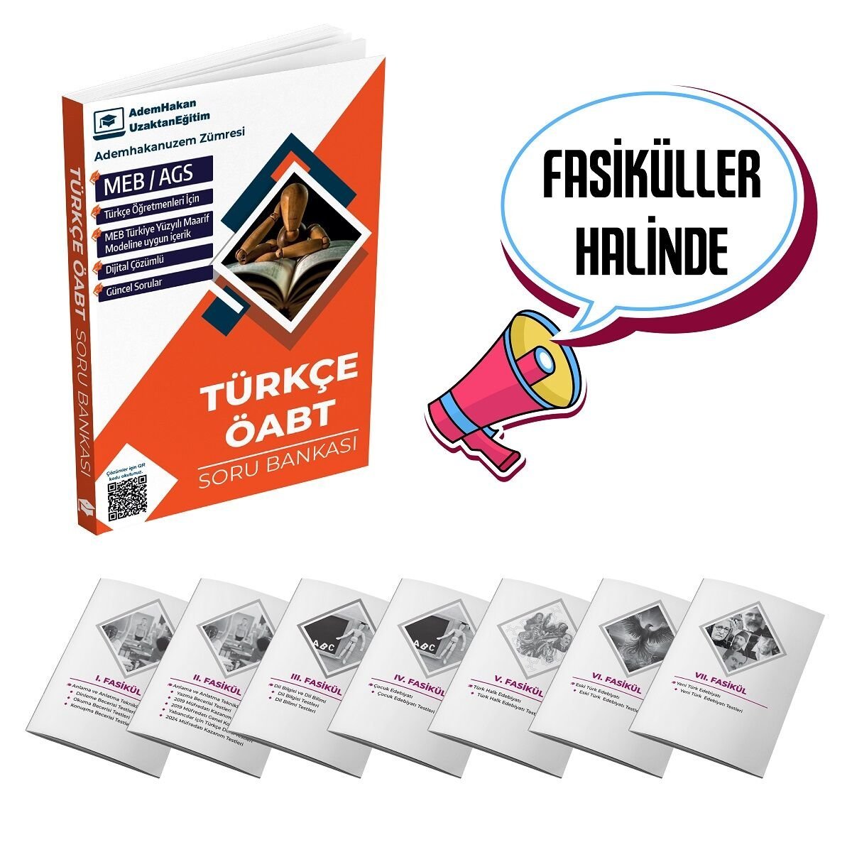 Adem Hakan ÖABT MEB-AGS Türkçe Öğretmenliği Soru Bankası Fasikül Çözümlü Adem Hakan UZEM