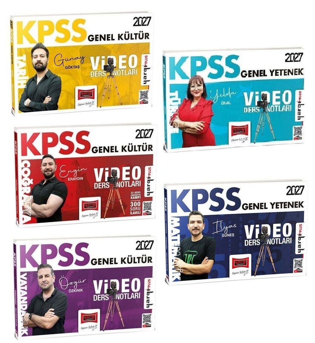 Yargı 2027 KPSS Genel Yetenek Genel Kültür Video Ders Notları 5 li Set Yargı Yayınları