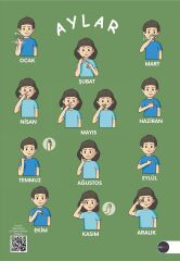 TİD Eğitim İşaret Dili ile Aylar Posteri - Emine Arslan TİD Eğitim Materyalleri