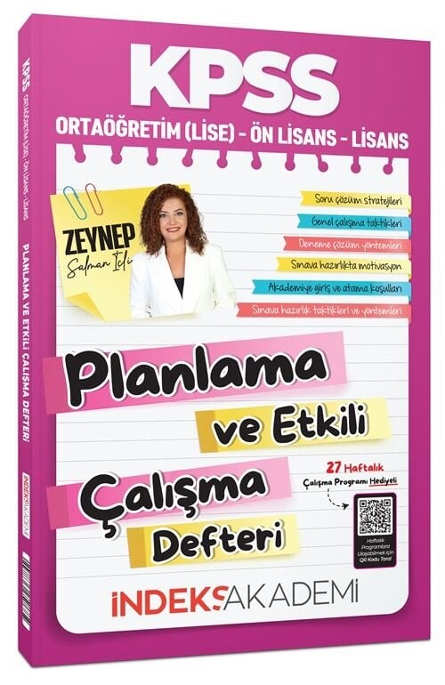 İndeks Akademi 2026 KPSS Planlama ve Etkili Çalışma Defteri - Zeynep Salman İçli İndeks Akademi Yayıncılık