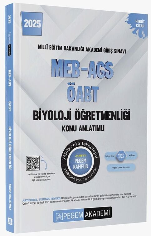 SÜPER FİYAT - Pegem 2025 ÖABT MEB-AGS Biyoloji Öğretmenliği Konu Anlatımlı Pegem Akademi Yayınları