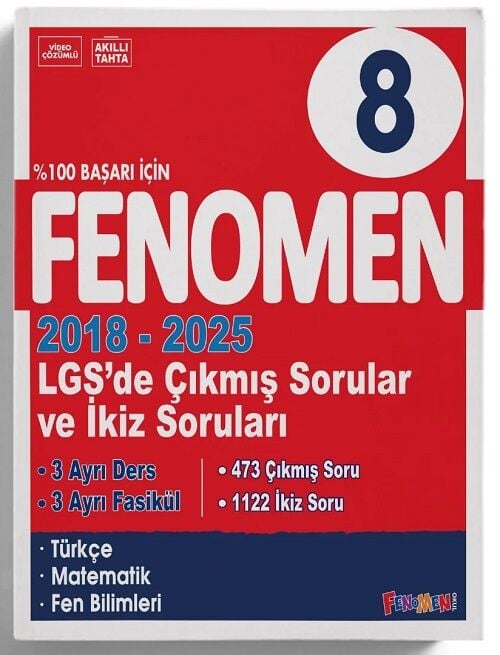 Fenomen Okul  8. Sınıf LGS Türkçe, Matematik, Fen Bilimleri Çıkmış Sorular ve İkiz Soruları Fenomen Okul Yayınları