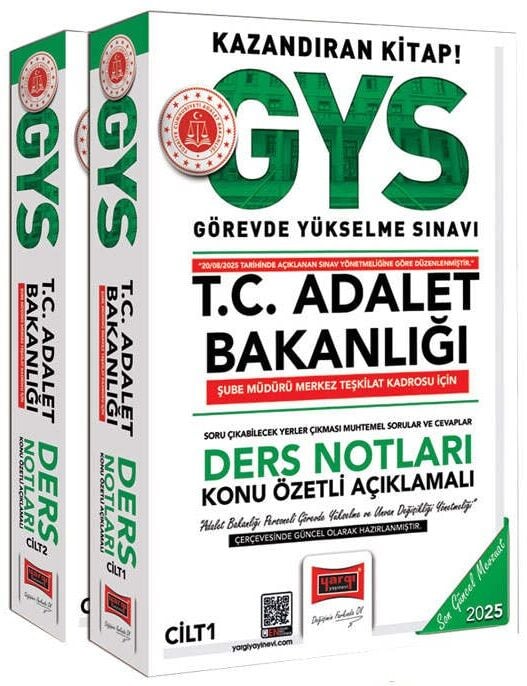 Yargı 2025 GYS Adalet Bakanlığı Şube Müdürü Konu Özetli Ders Notları Görevde Yükselme Yargı Yayınları