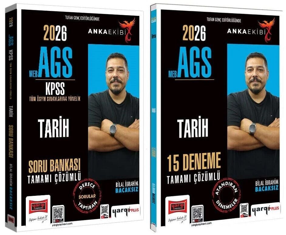 Yargı 2026 MEB-AGS Tarih Soru Bankası + 15 Deneme 2 li Set Anka Ekibi - Bilal İbrahim Bacaksız Yargı Yayınları