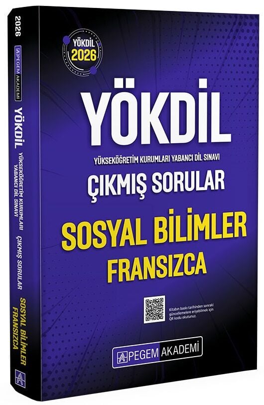 Pegem 2026 YÖKDİL Sosyal Bilimler Fransızca Çıkmış Sorular Çözümlü Pegem Akademi Yayınları