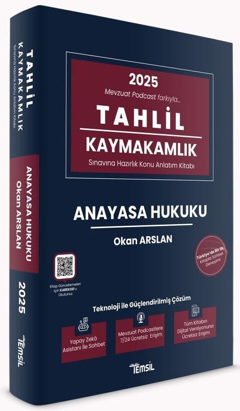 Temsil 2025 TAHLİL Kaymakamlık Anayasa Hukuku Konu Anlatımı - Okan Arslan Temsil Yayınları