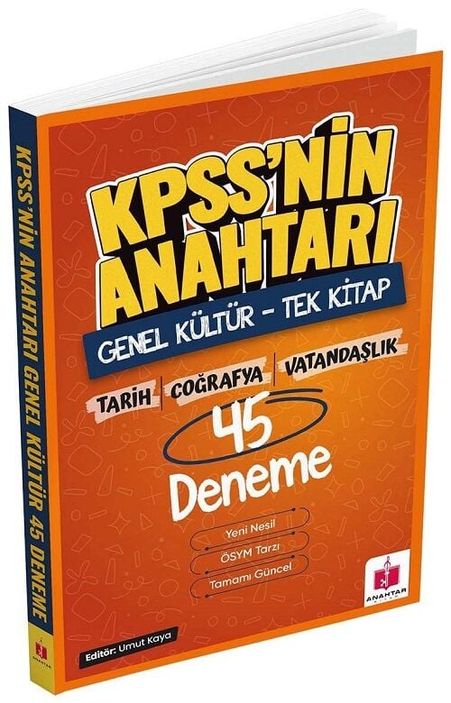 Anahtar Kitap KPSS nin Anahtarı Genel Kültür 45 Deneme - Umut Kaya Anahtar Kitap