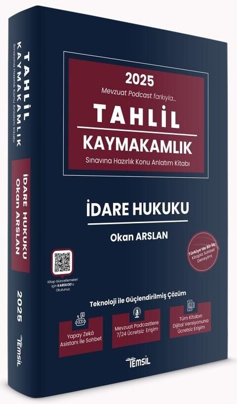 Temsil 2025 TAHLİL Kaymakamlık İdare Hukuku Konu Anlatımı - Okan Arslan Temsil Yayınları