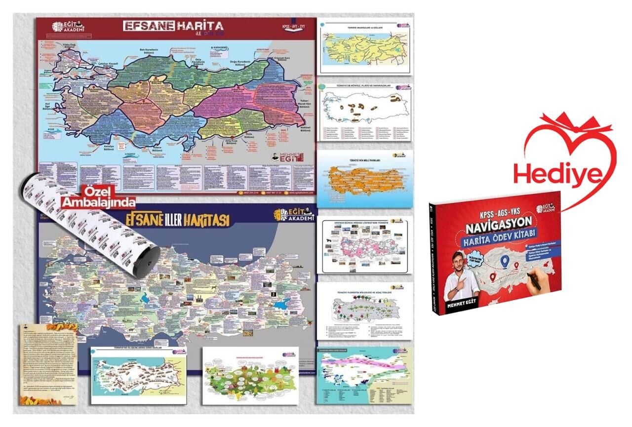 HEDİYELİ - Eğit Akademi 2026 KPSS TYT AYT Efsane 10 lu Harita Seti - Mehmet Eğit Eğit Akademi