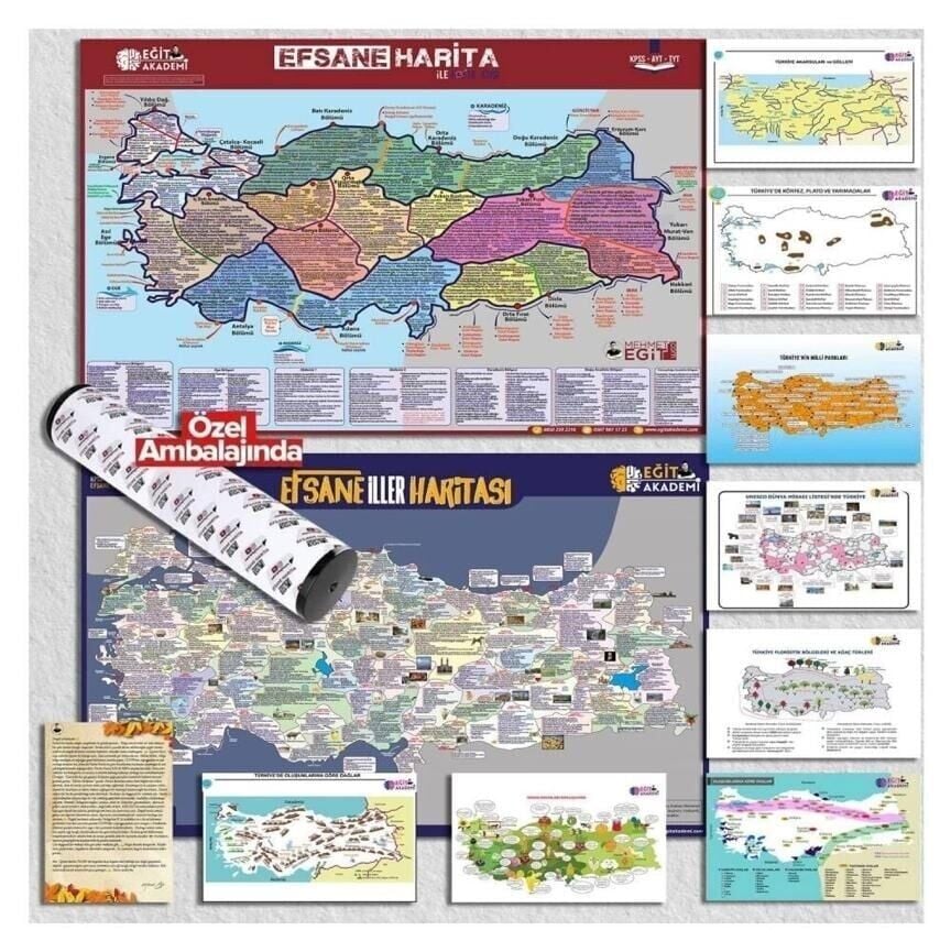 Eğit Akademi 2026 KPSS TYT AYT Efsane 10 lu Harita Seti - Mehmet Eğit Eğit Akademi
